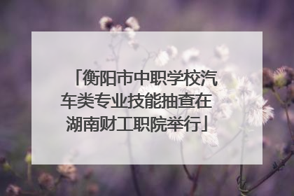 衡阳市中职学校汽车类专业技能抽查在湖南财工职院举行